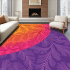 Whimsical Fern Pattern Gradient Rug
