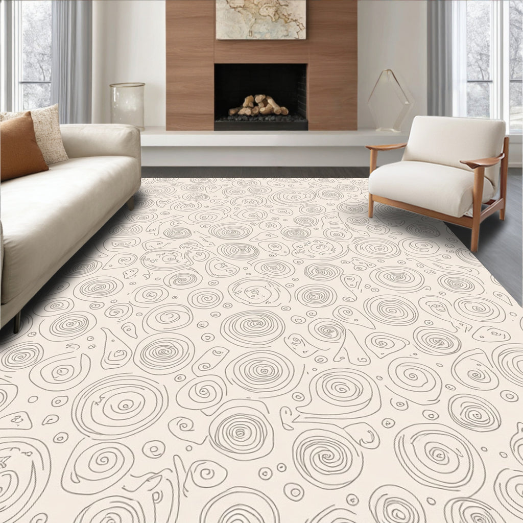 Abstract Spiral Blob Organic Pattern Rug