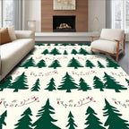 Forest Green Pine Tree Pattern Rug