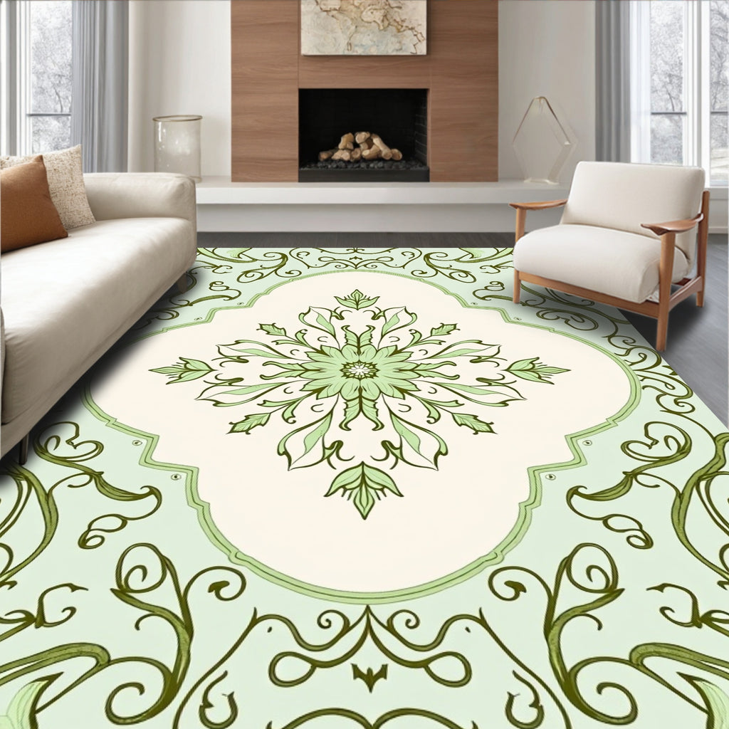 Art Nouveau Floral Swirls Rug