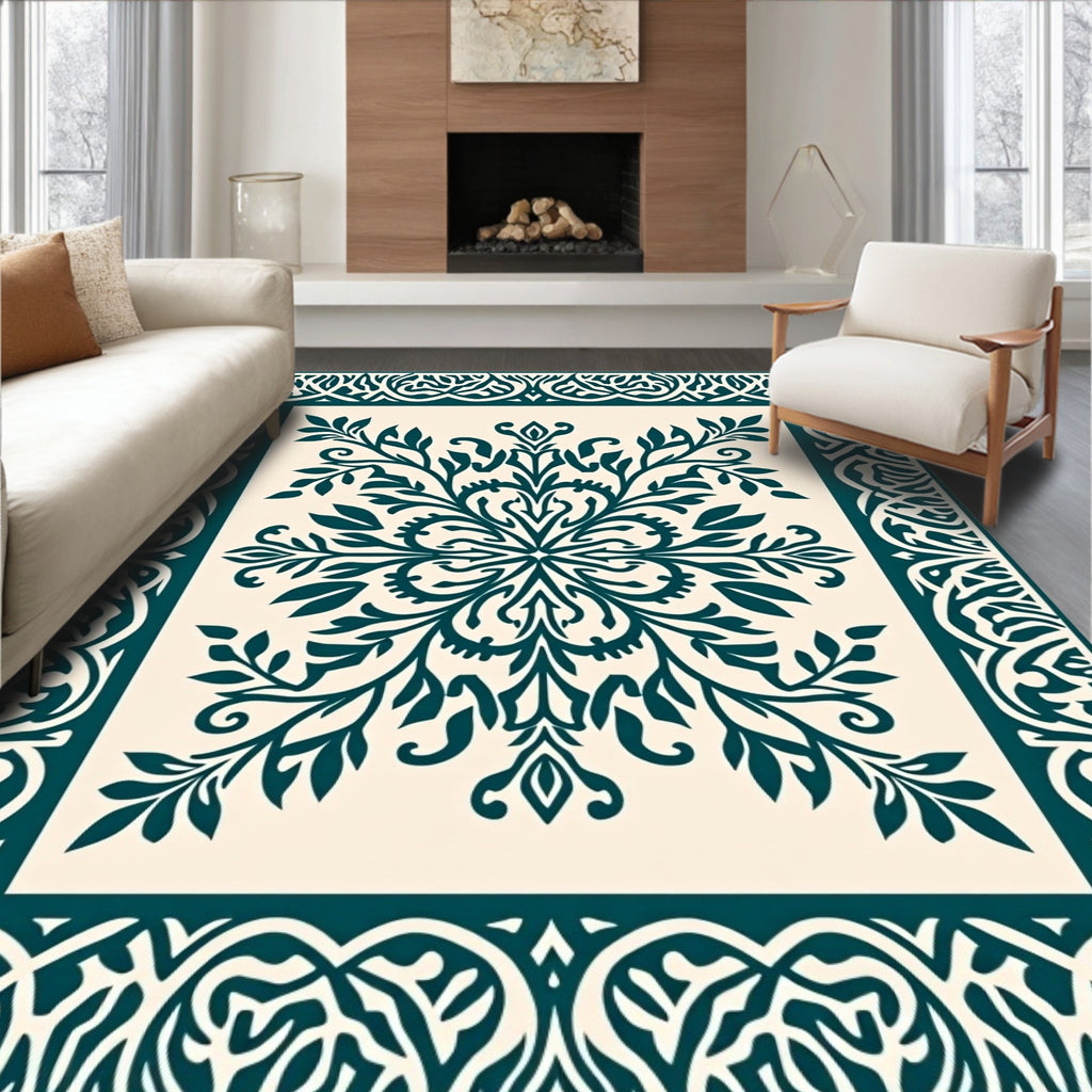 Ornate Floral Vines Pattern Rug