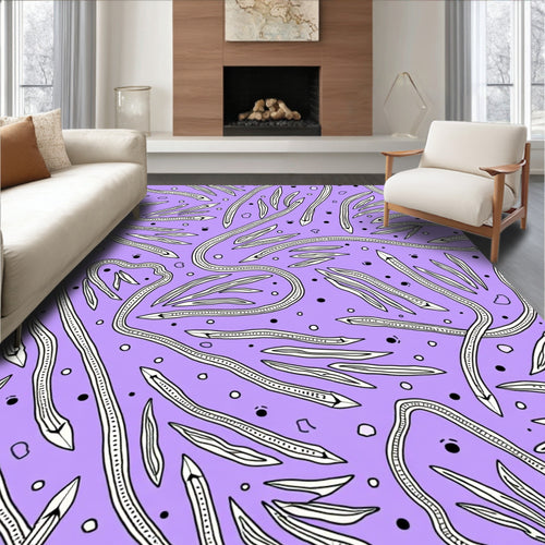 Abstract Swirls Dots Pattern Rug
