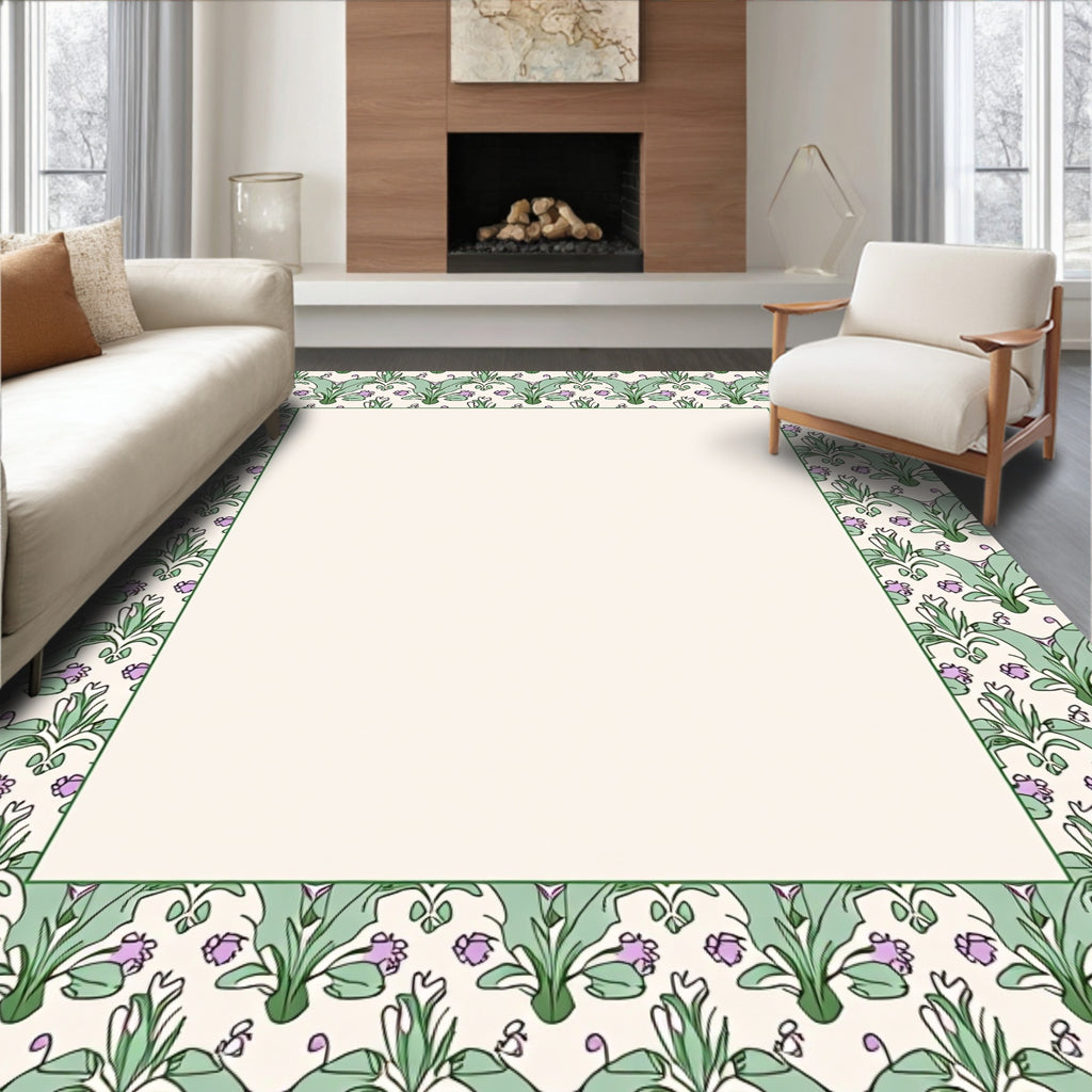 Art Nouveau Floral Pattern Rug