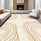 Golden Swirl Abstract Pattern Rug