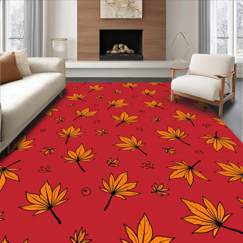 Autumn Leaf Fall Pattern Design Rug
