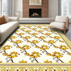 Golden Floral Vine Pattern Rug