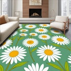 Daisy Botanical Pattern Design Rug