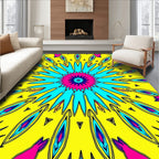 Vibrant Abstract Sunburst Geometric Rug