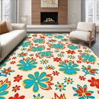 Colorful Floral Pattern With Bright Colors Rug