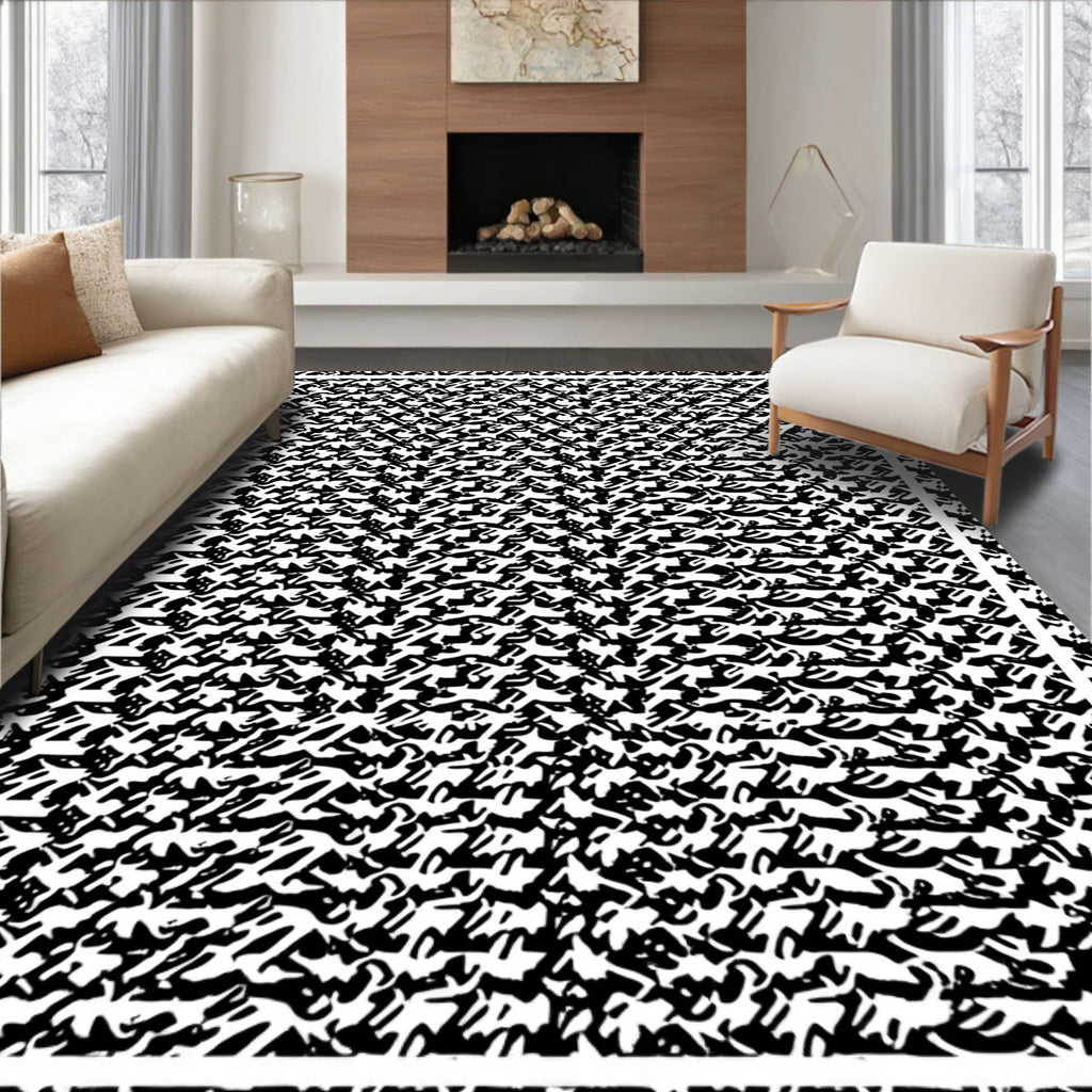 Monochromatic Abstract Pattern Rug