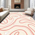 Coral And Cream Swirling Pattern Rug