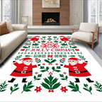 Jolly Red Santa Folk Art Rug