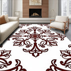 Ornate Vine Leaf Scroll Pattern Rug