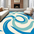 Oceanic Brushstroke Swirls Rug