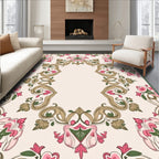 Elegant Floral Swirl Framing Pattern Rug