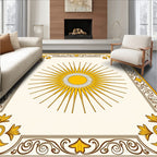 Radiant Sunburst Geometric Design Rug