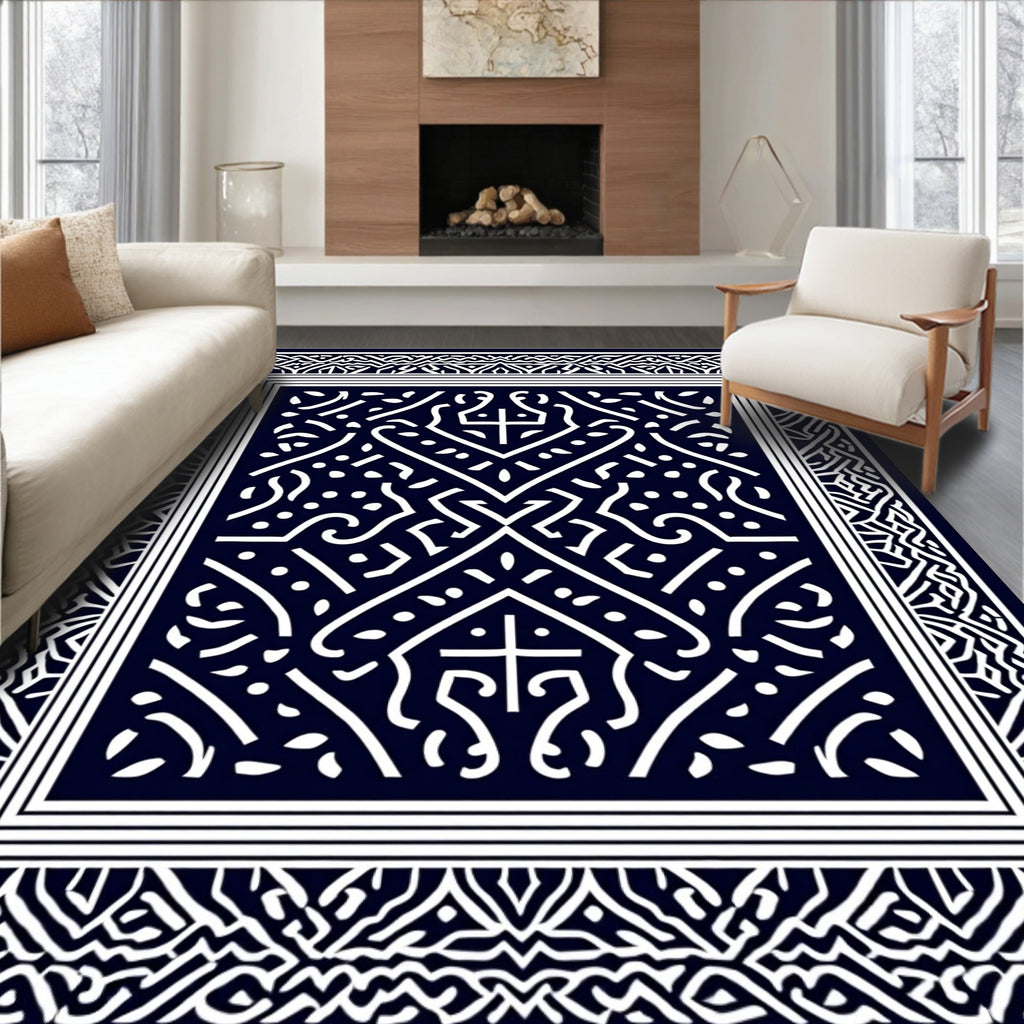 Classic Intricate Geometric Pattern Design Rug