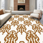 Elegant Floral Damask Pattern Rug