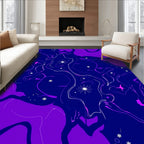 Abstract Swirls Stars Pattern Rug