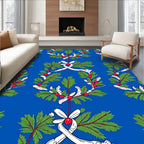 Festive Blue Holly Berry Garland Rug