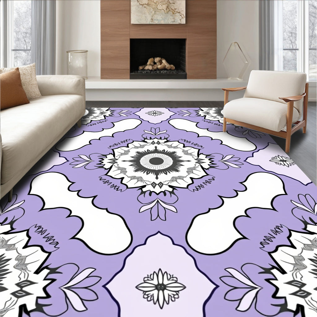 Mandala Floral Lavender Pattern Rug