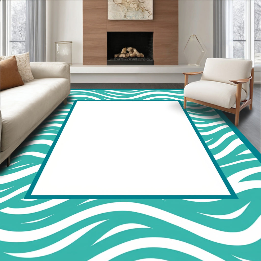 Oceanic Wave Pattern Design Rug