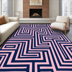 Abstract Geometric Maze Design Rug