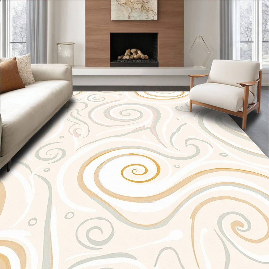 Soft Swirls And Circles Pattern Rug