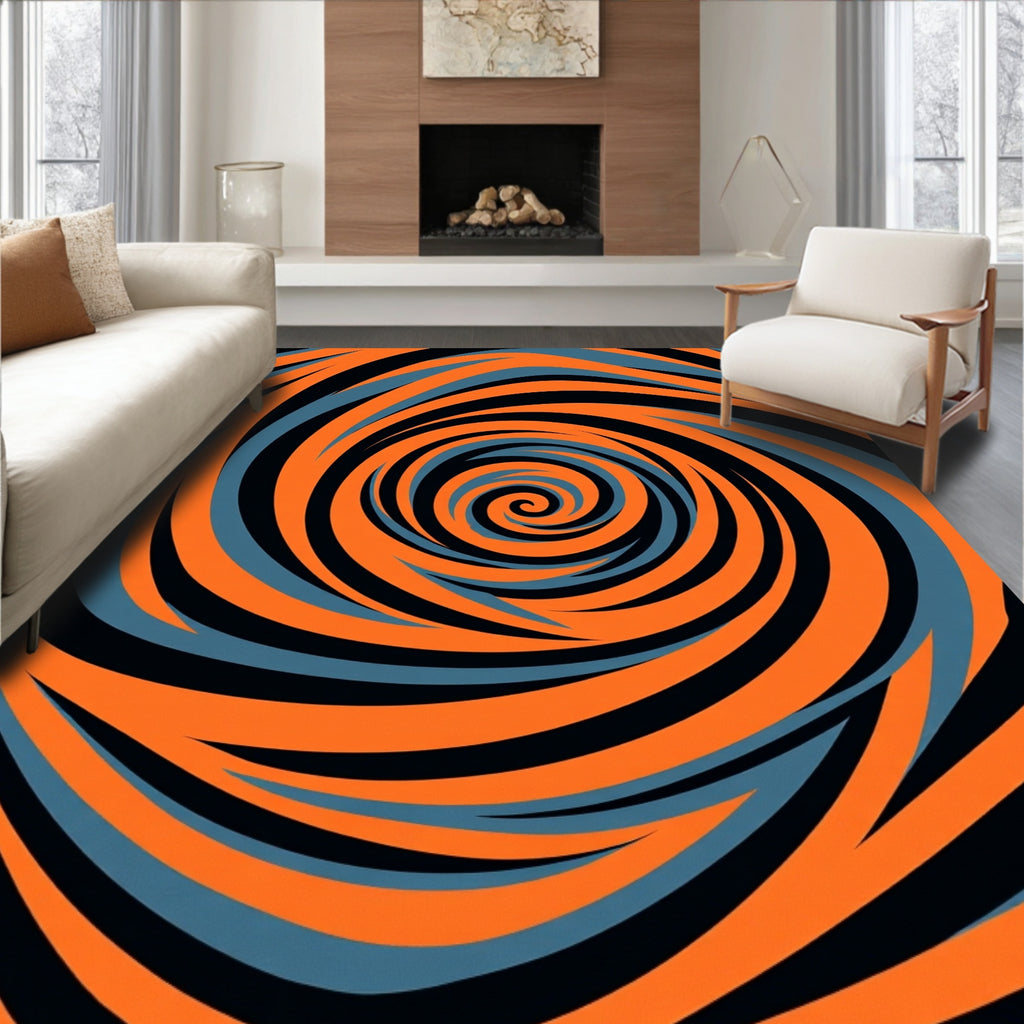 Vibrant Swirl Abstract Pattern Rug
