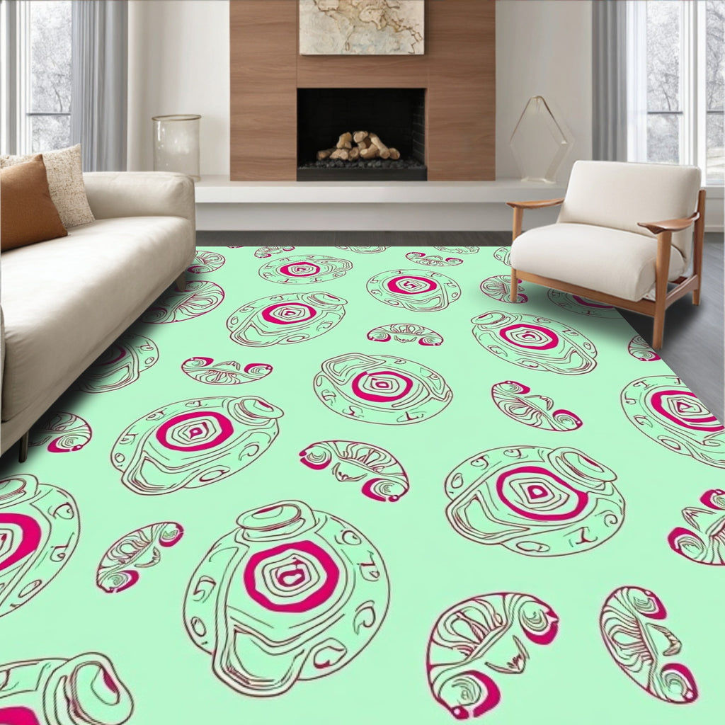 Abstract Organic Swirls Pattern Rug