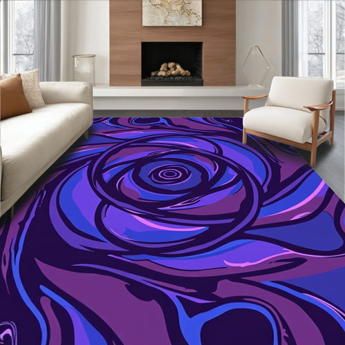 Abstract Swirls In Vibrant Colors Rug