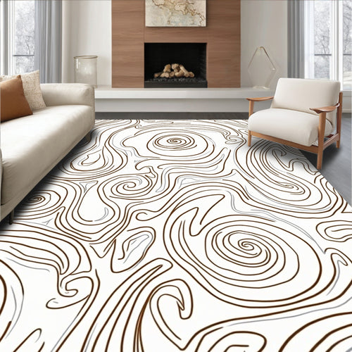 Abstract Swirl Contour Pattern Design Rug