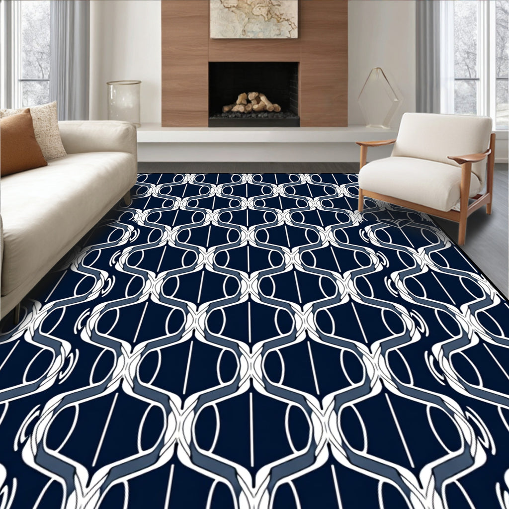 Art Deco Lattice Pattern Design Rug