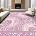 Pastel Swirl Marble Bordered Rug