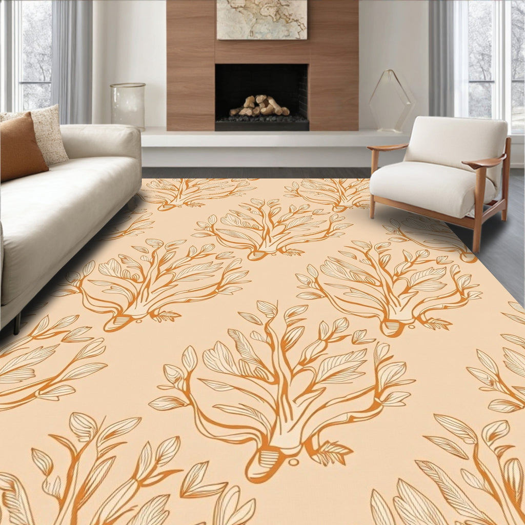 Delicate Floral Arrangement Pattern Rug