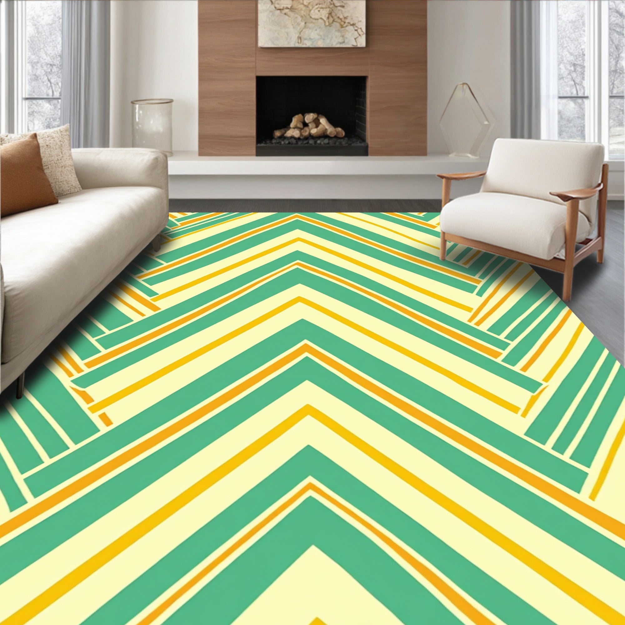 Chevron Stripe Pattern Rug