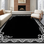 Elegant Floral Border Design Rug