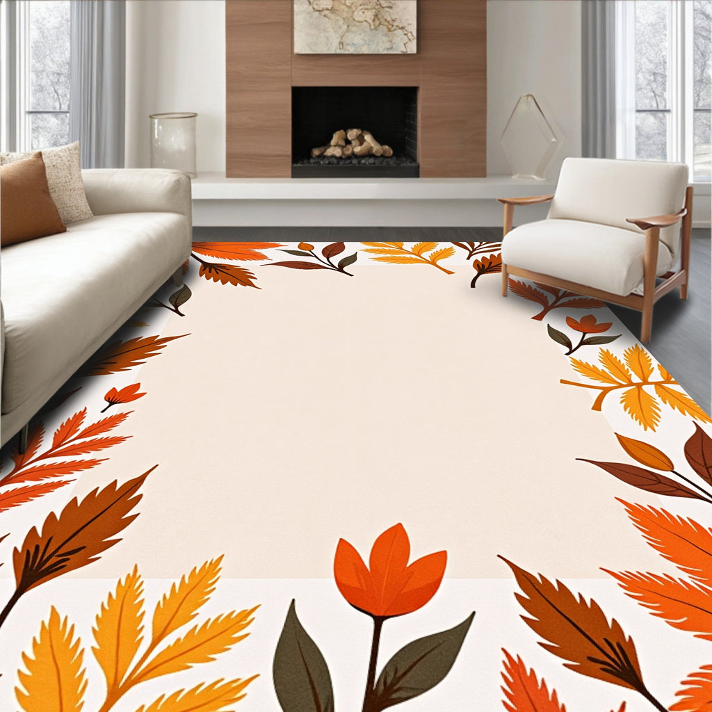 Autumn Leaves Floral Pattern Design Rug