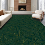 Emerald Green Feather Pattern Rug