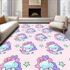 Pastel Unicorn Stars Patterned Rug
