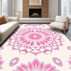 Pink Mandala Flower Pattern Rug