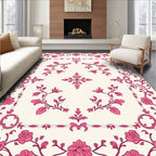 Pink Blossom Floral Vines Rug
