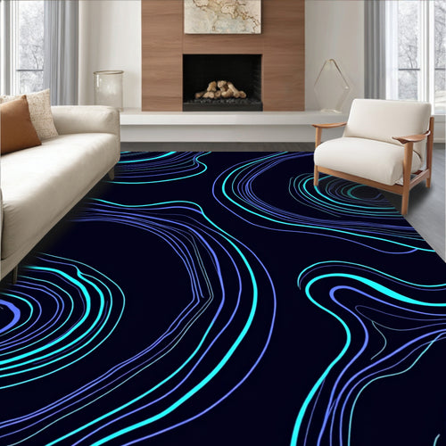 Abstract Swirls Contour Pattern Rug