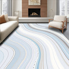 Blue Gray Wavy Abstract Rug