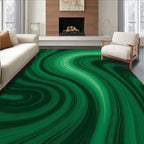 Emerald Green Swirl Pattern Design Rug