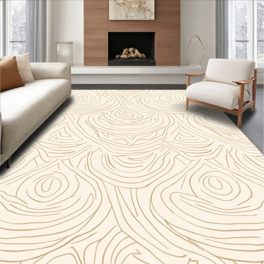 Organic Swirls Patterned Light Rug