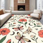 Floral Dragonfly Boho Pattern Rug