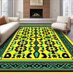 Bright Yellow Geometric Tribal Rug
