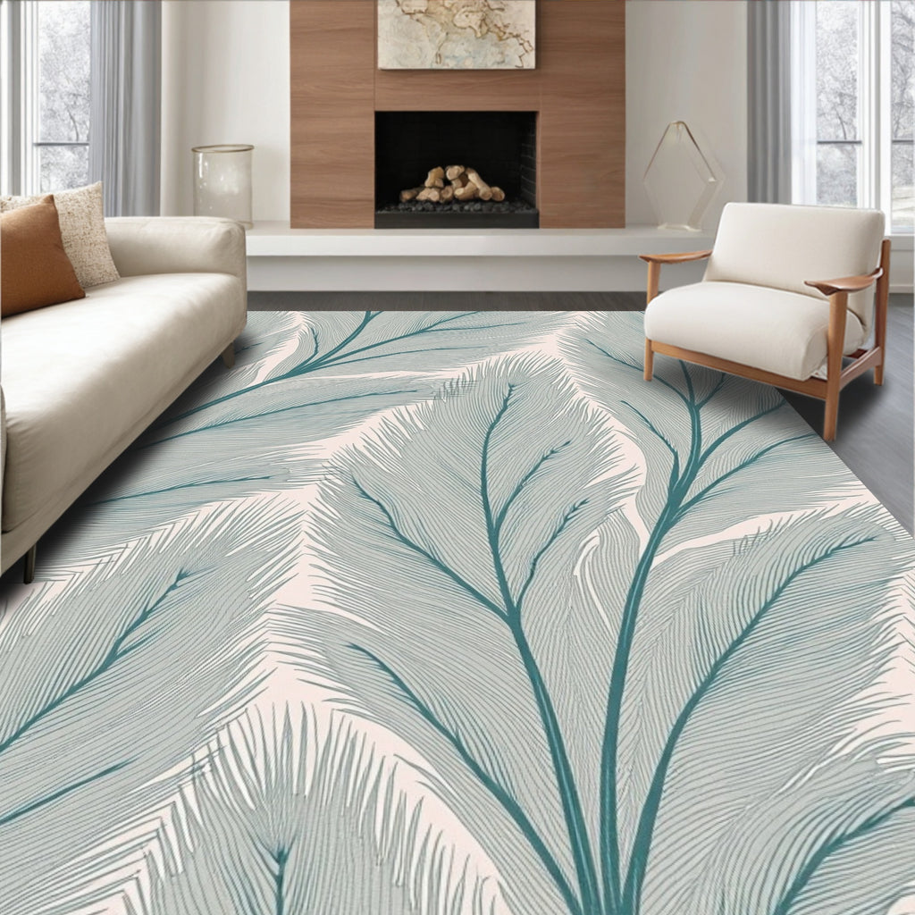 Feather Pattern Modern Abstract Rug