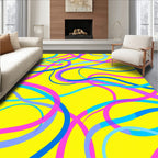 Bright Pink Blue Purple Swirl Pattern Rug